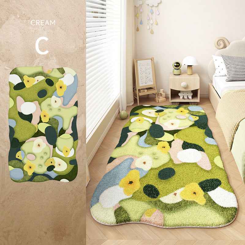 Moss-Inspired Rug – Unique Shape, Plush, Stain-Resistant