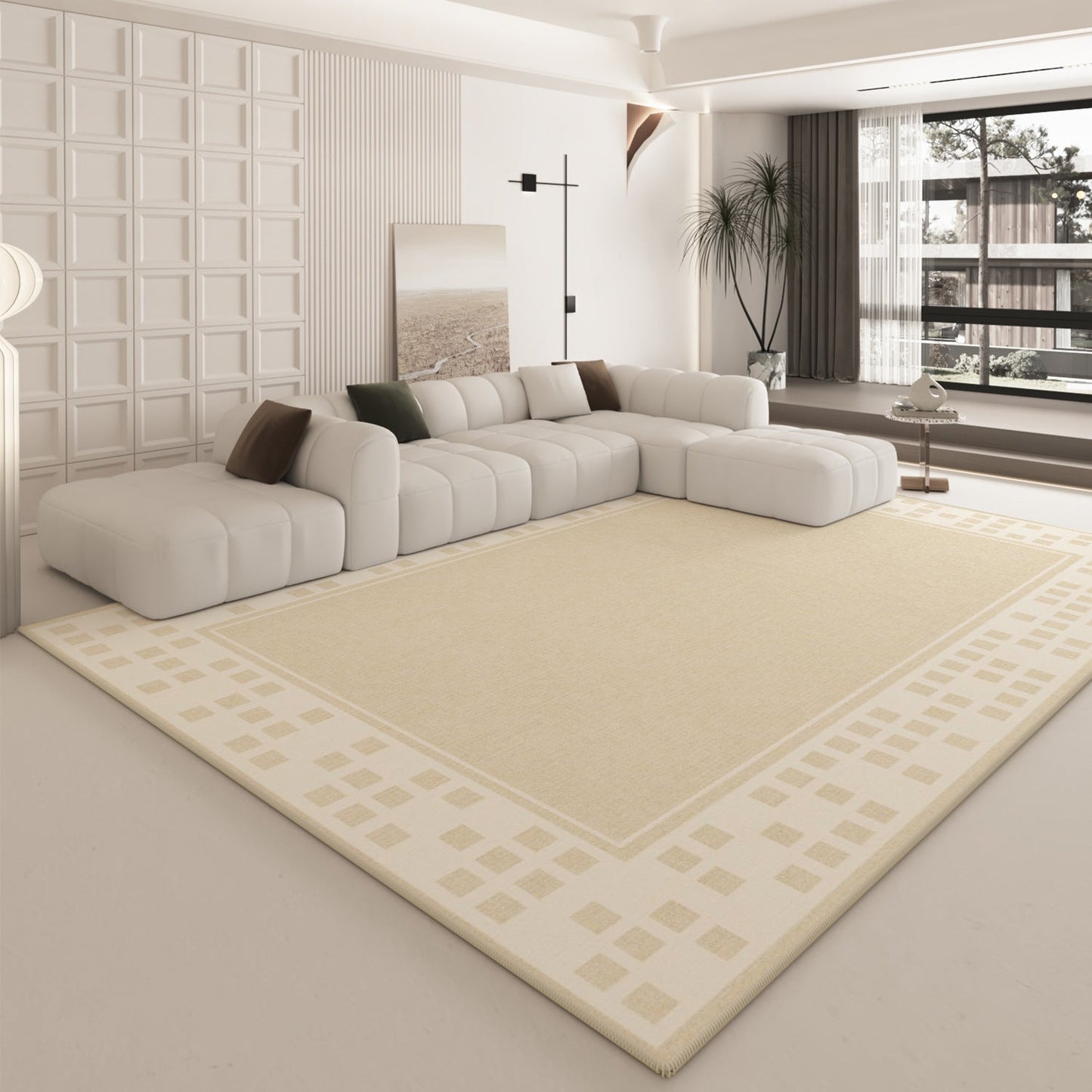 High-End Minimalist French Style Rug – Luxury Waterproof Carpet for Living Room & Bedroom