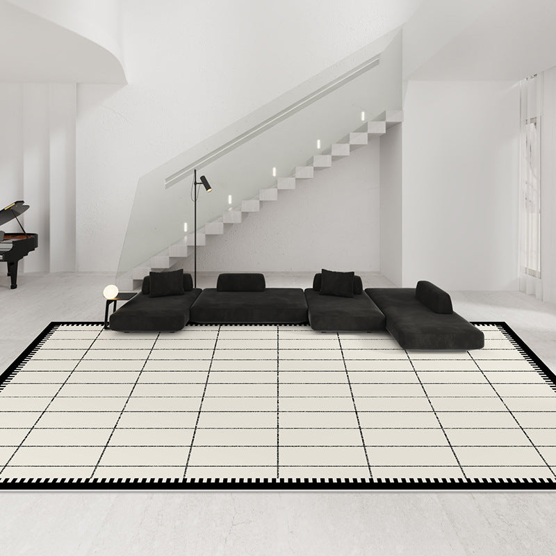 2025 Chanel-Style Rug – Waterproof, Plush, Black & White