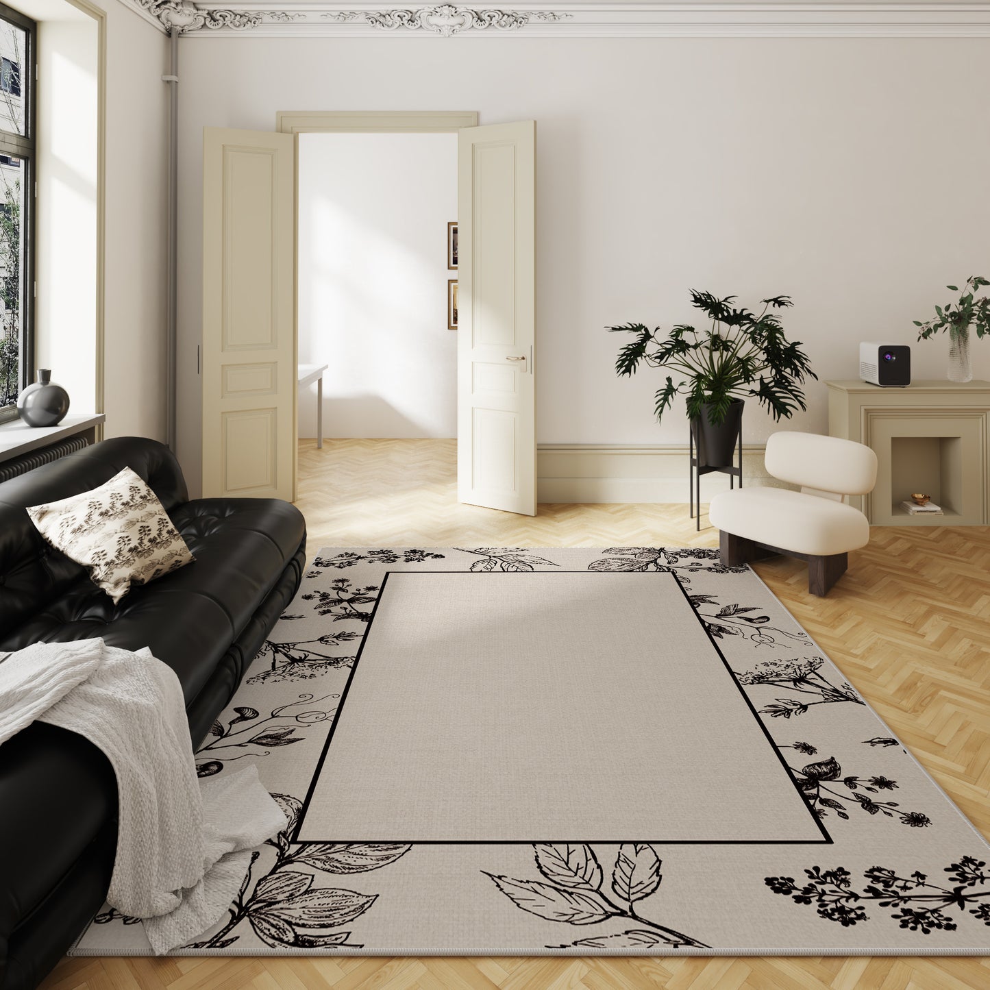 French Cream Rug – Vintage, Modern Minimalist Rug