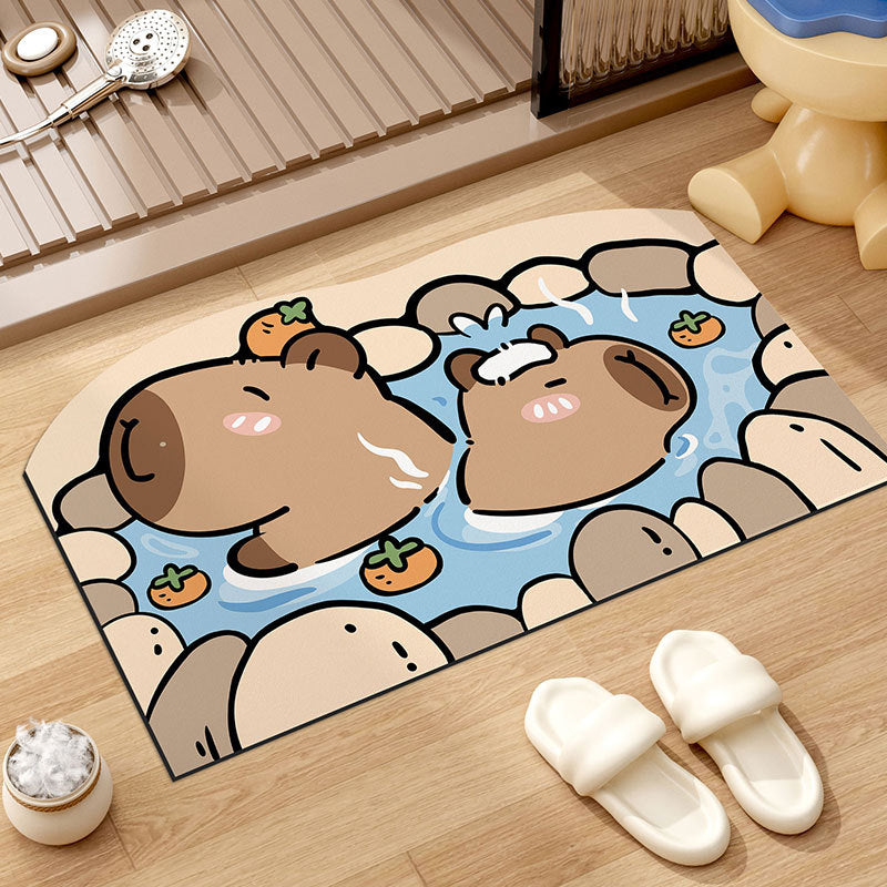 Cute Cartoon Bath Mat – Absorbent & Non-Slip Silica Rug