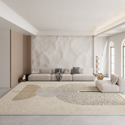 Cream-Colored Rug – Retro French Style, Luxury Living Room & Bedroom Mat