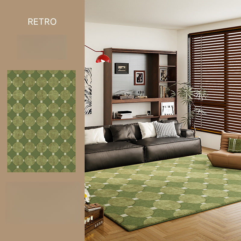 2025 New Green Faux Cashmere Rug – Easy-Care, Stain-Resistant