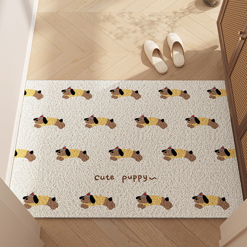 Cartoon PVC Entryway Doormat – Durable, Wash-Free, Cuttable, Non-Slip Indoor Rug