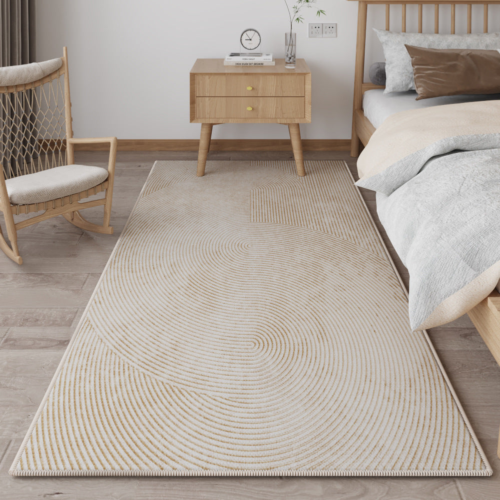 Wooden Style Bedroom Bedside Rug – Full Coverage Rectangular Floor Mat for Tatami Rooms