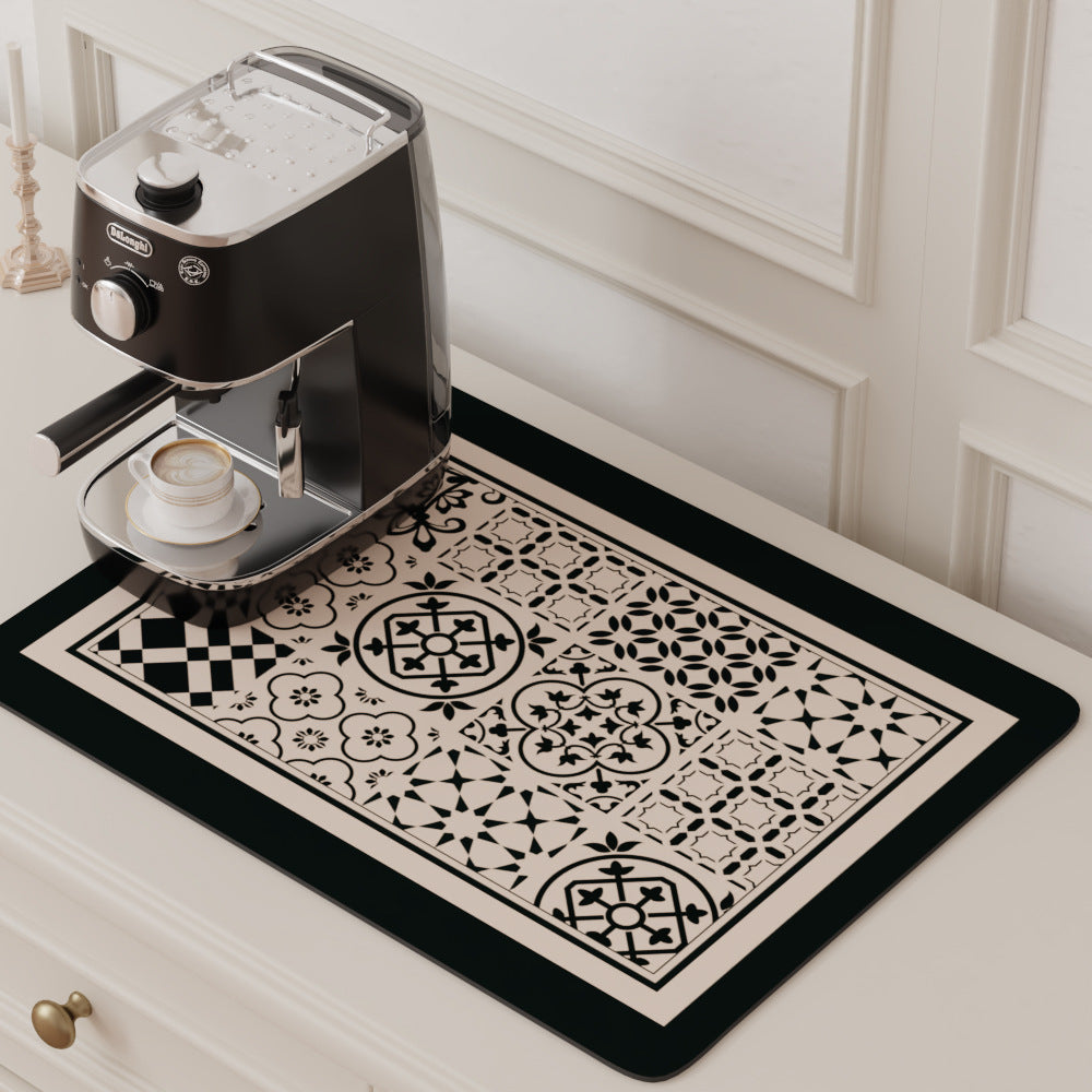 Kitchen Countertop Draining Mat – Dish Drying, Coffee Machine, Cup Mat, Absorbent & Heat Resistant