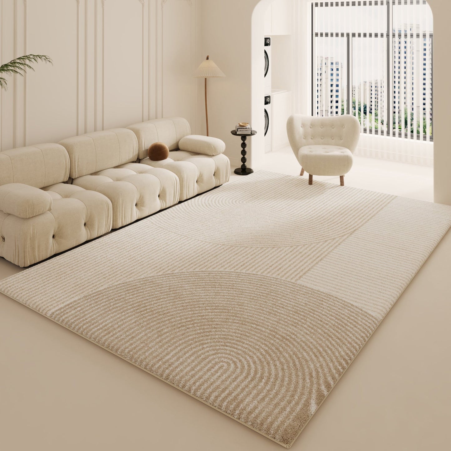 2025 Cream Shag Rug – Modern, Plush, Full Coverage