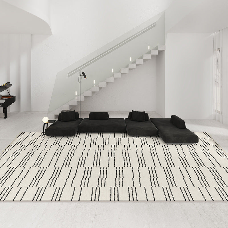 2025 Chanel-Style Rug – Waterproof, Plush, Black & White