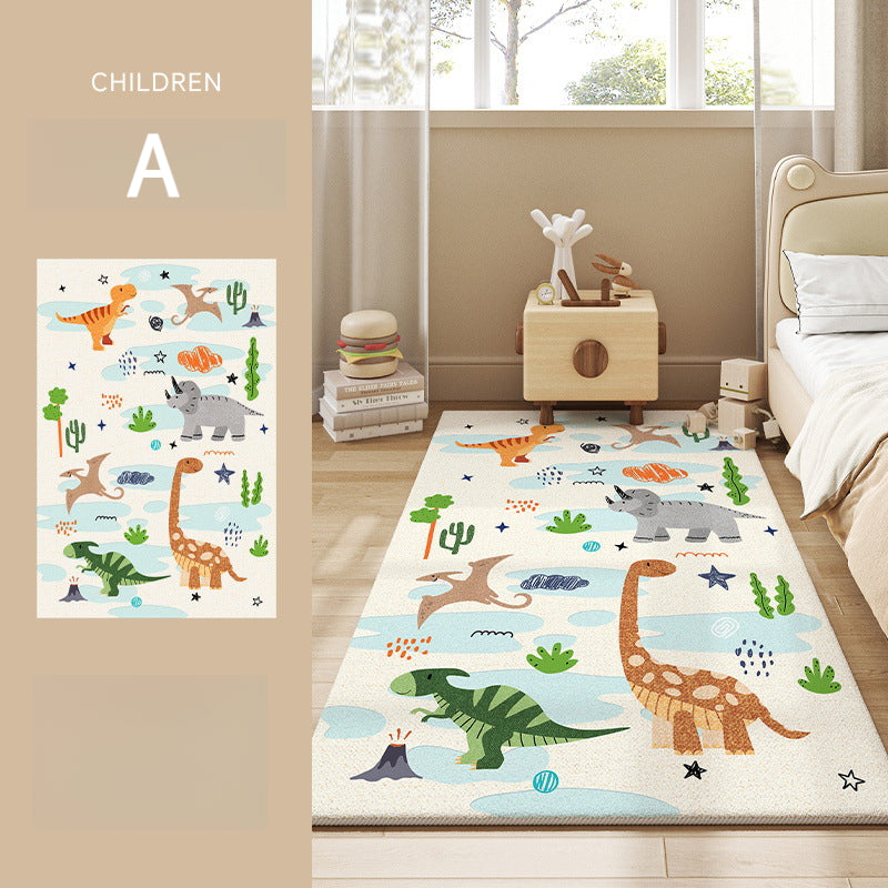 Cute Cartoon Plush Rug – Soft, Stain-Resistant, Non-Slip Bedside Carpet