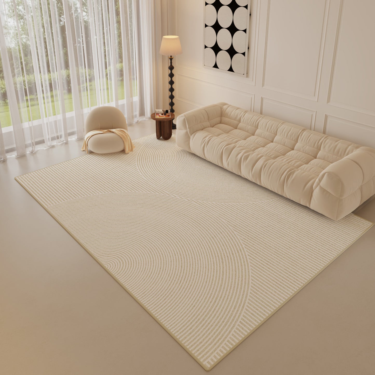 2025 Cream Loop Pile Rug – Stain-Resistant, Full Coverage