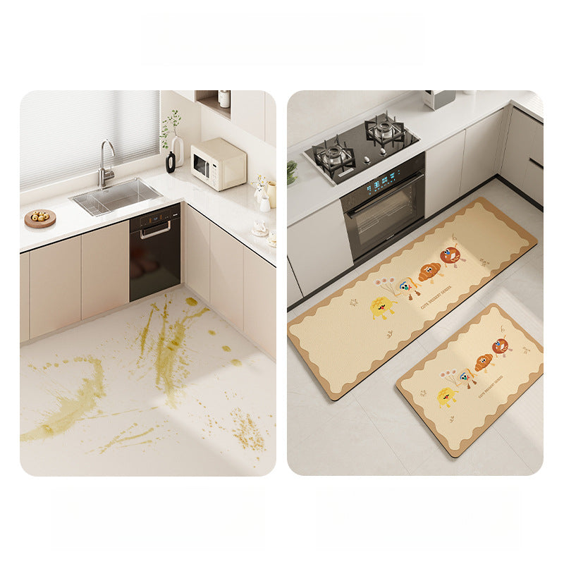 Cartoon Diatomite Kitchen Mat – Anti-Slip, Absorbent