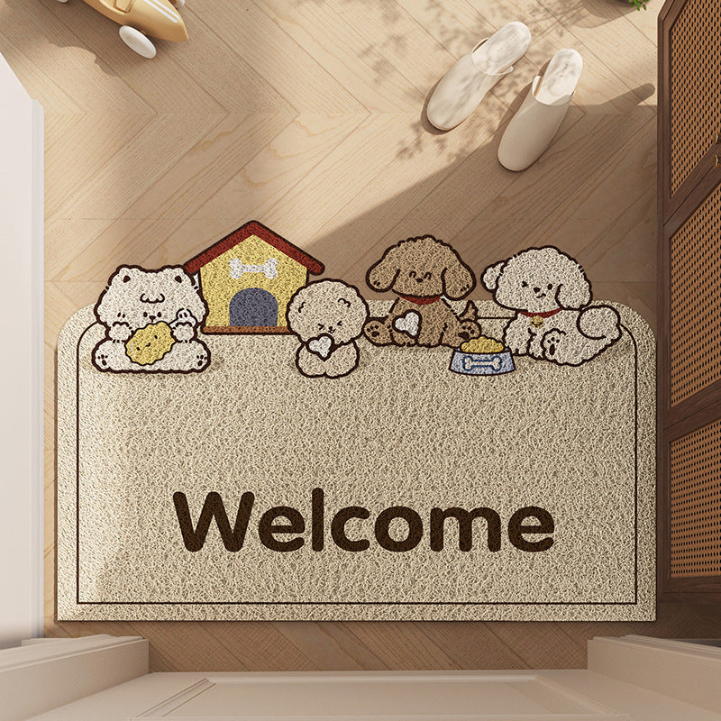 Durable Cartoon Entryway Mat – PVC Stain-Resistant & Cuttable Door Rug