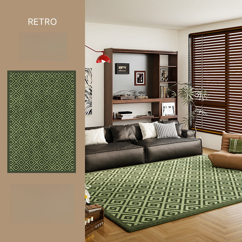 2025 New Green Faux Cashmere Rug – Easy-Care, Stain-Resistant