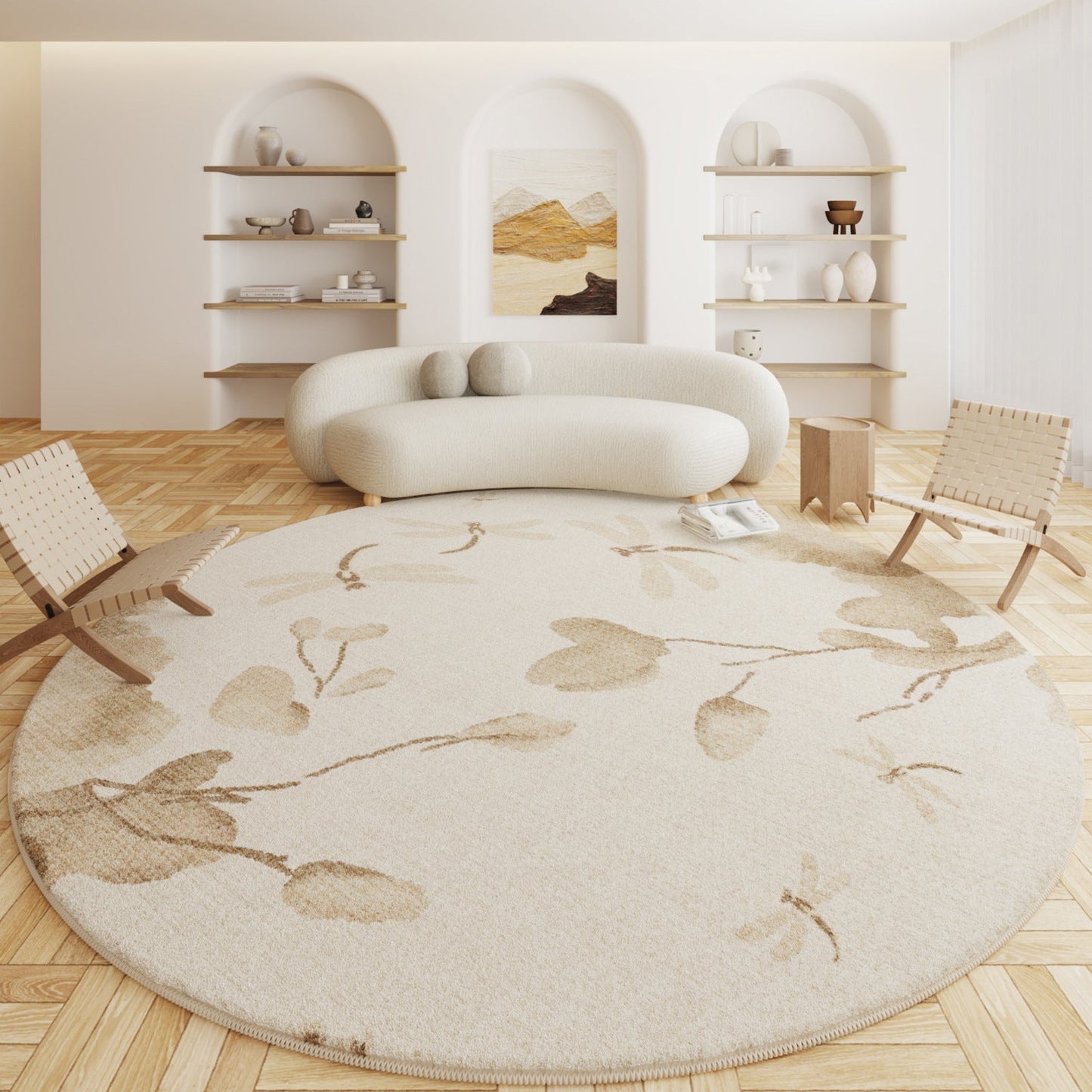 Eastern Wabi-Sabi round Carpet-Hot Cashmere Rug