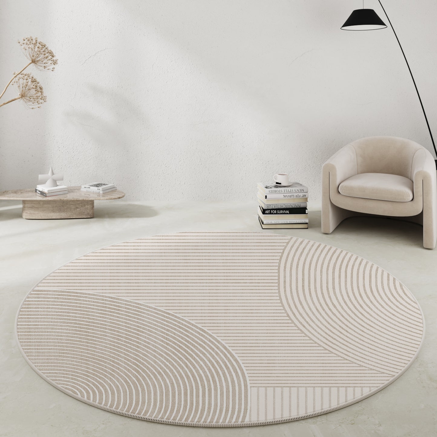 Wabi-Sabi Round Rug – Anti-Slip & Soundproof Floor Mat for Home & Office