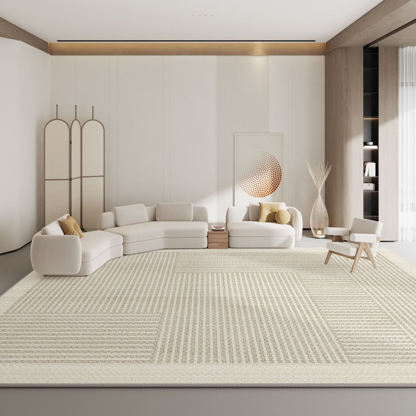 2025 Cream Loop Pile Rug – Stain-Resistant, Full Coverage
