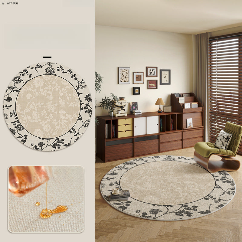 Plush Round Rug – Waterproof, Thick, French-Inspired Rug