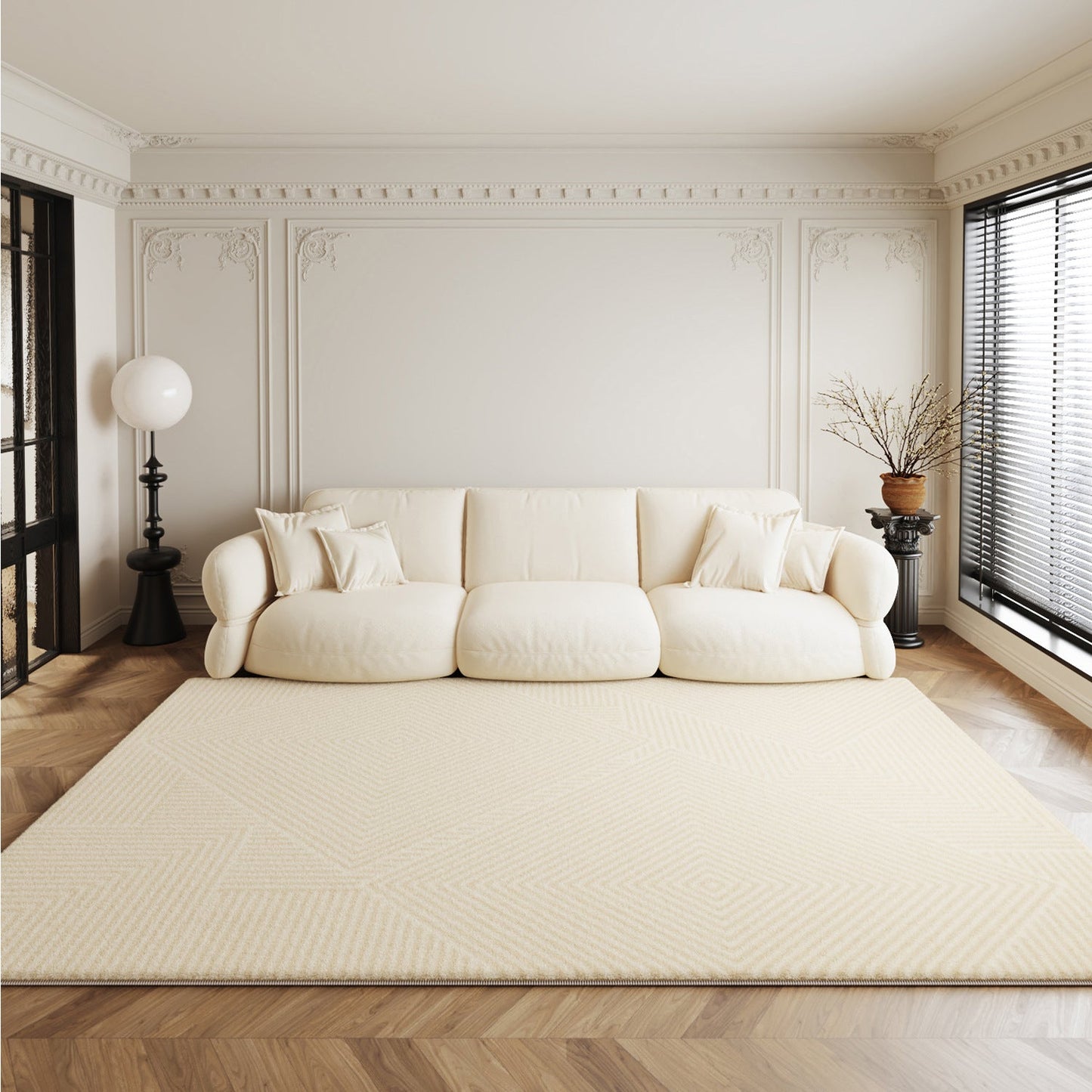 French-Style Cream Carpet – Soft Faux Cashmere Rug 2025