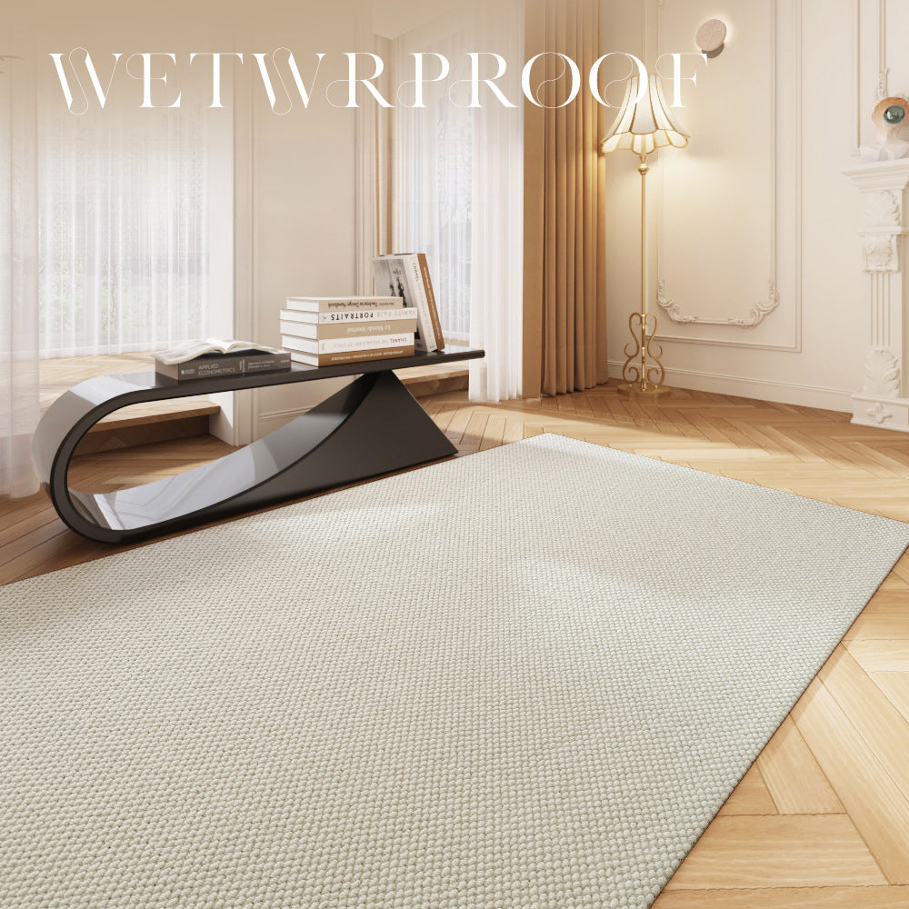 New Zealand Wool Carpet – Pure Color Luxury Minimalist Cream White Bedroom Rug