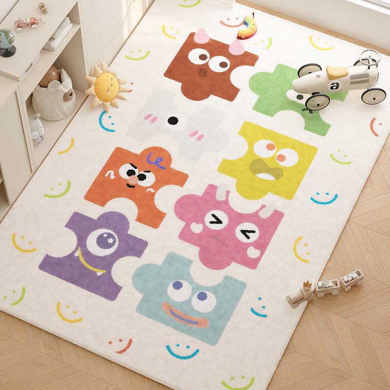 Soft Cartoon Faux Cashmere Rug – Cozy & Durable Kids' Bedroom Mat
