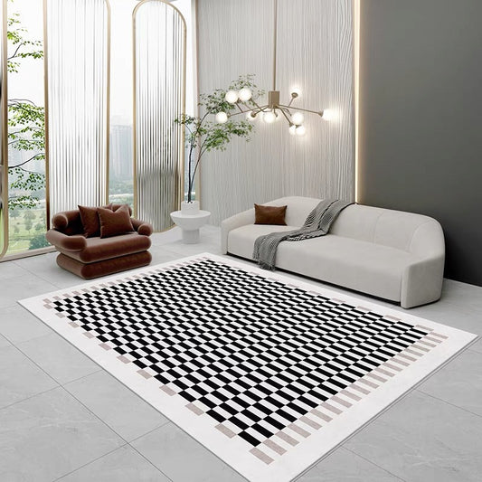 Checkerboard Lambswool Rug – Soft & Non-Slip Living Room Carpet