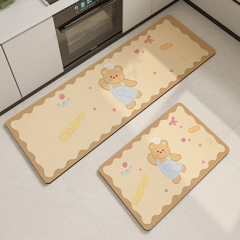 Cartoon Diatomite Kitchen Mat – Anti-Slip, Absorbent
