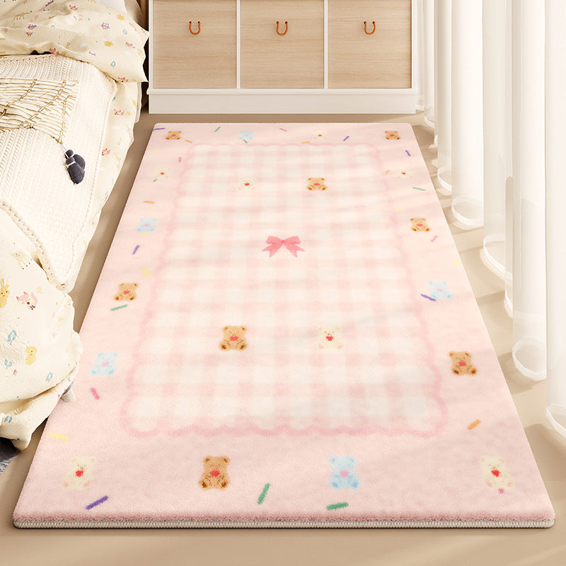 Soft Cartoon Faux Cashmere Rug – Cozy & Durable Kids' Bedroom Mat