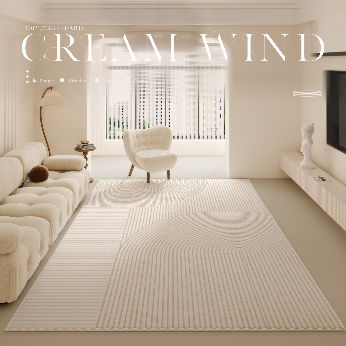 2025 New Modern Circle Plush Rug – Anti-Slip, Water-Resistant, Dirt-Resistant