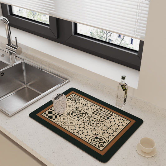 Kitchen Countertop Draining Mat – Dish Drying, Coffee Machine, Cup Mat, Absorbent & Heat Resistant