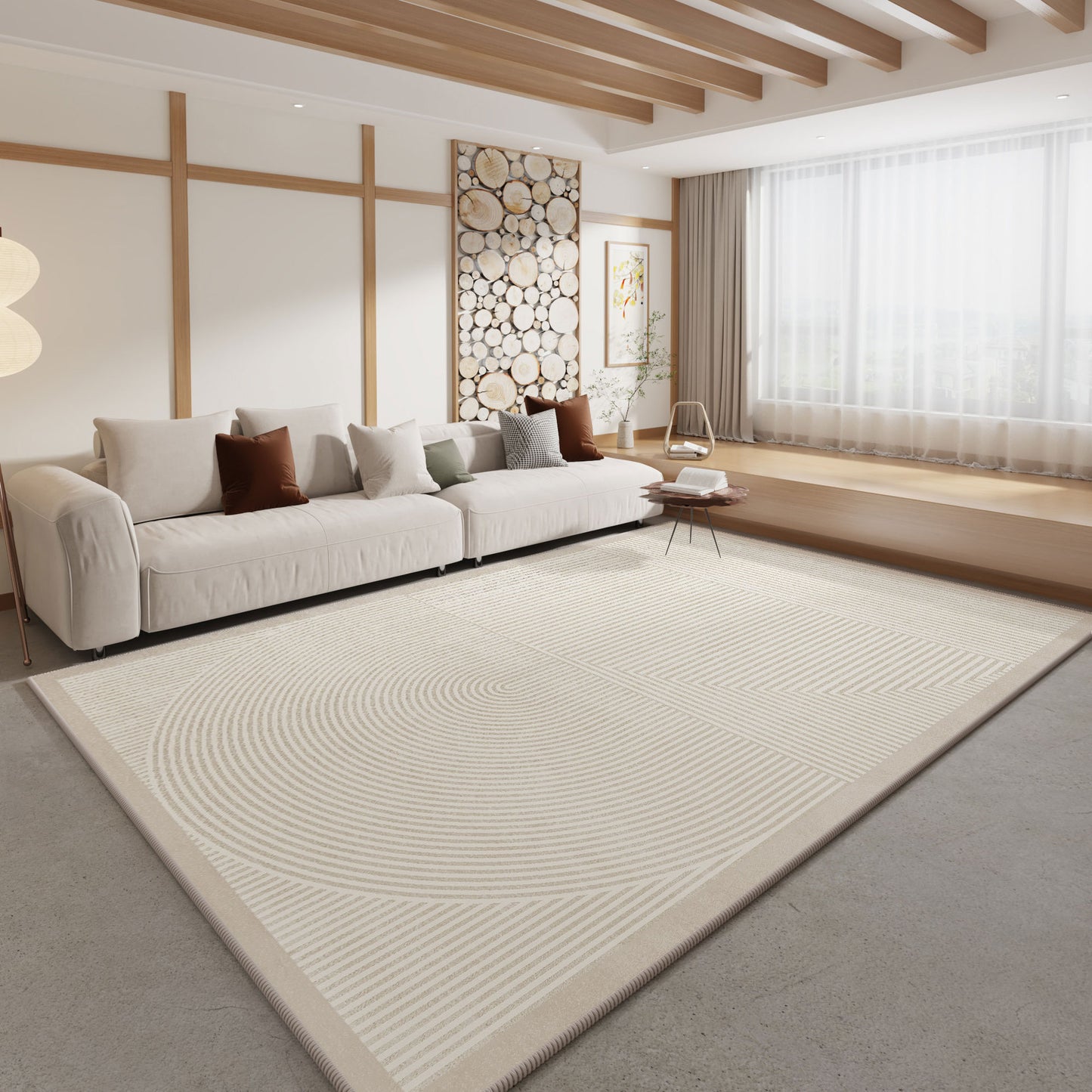 2025 Cream Loop Pile Rug – TPR Backing, Full Coverage Rug