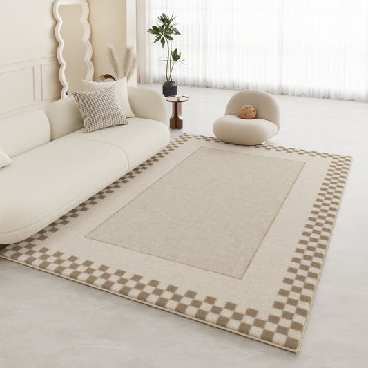 Modern Minimalist Long-Pile Rug – Soft Cream-Style Carpet