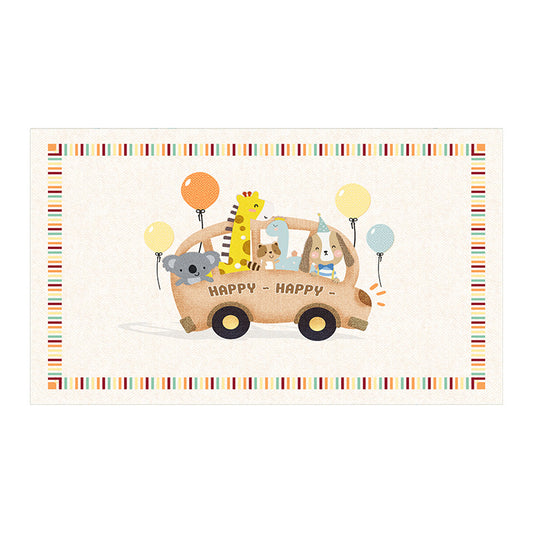 Cute Cartoon Plush Rug – Soft, Stain-Resistant, Non-Slip Bedside Carpet