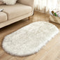 White Faux Fur Area Rugs Large Oval Artificial Sheepskin Long Hair Carpet Floor Wool Fluffy Soft Mat Bedroom For Living Room