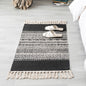 Luxury Bohemia Ethnic Style Cotton Linen Soft Carpet Handmade Tassel Rug Living Room Bedside Floor Mat Pad Home Boho Decoration