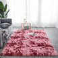 RULDGEE Shaggy Tie-dye Carpet Printed Alfombra Plush Floor Fluffy Mats Kids Room Faux Fur Area Rug Living Room Mats Silky Rugs