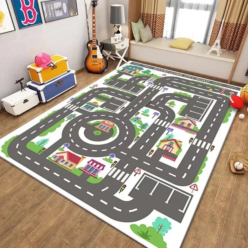 Car Park Children Crawling Carpets for Living Room Decoration Bedroom