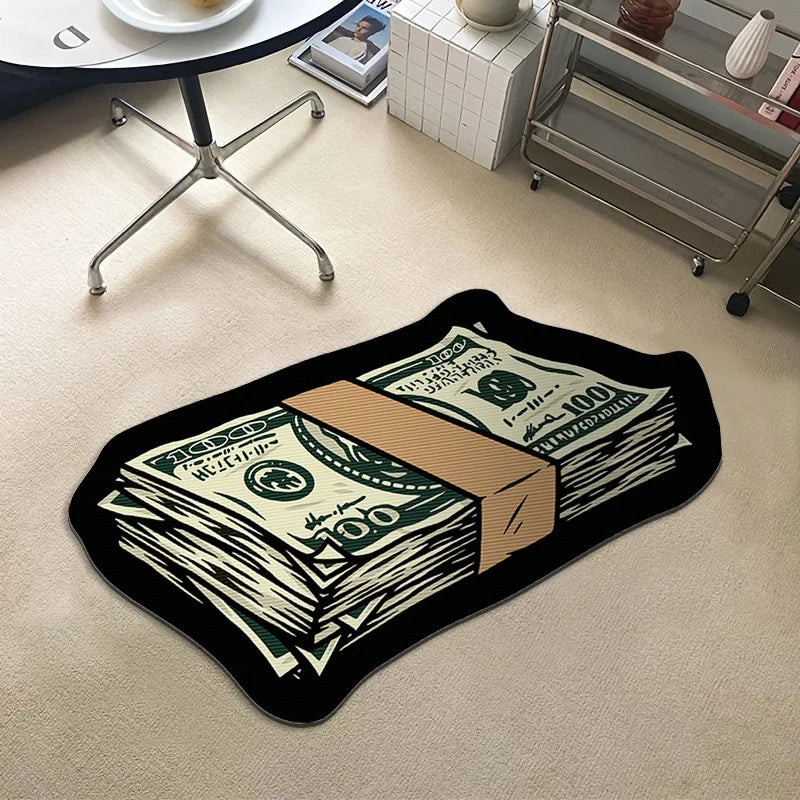 Money Cash Door Mat Creative Bath Mat Livingroom Floor Carpet