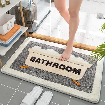 Cute Bathroom Mat Super Absorbent Floor Mat Non-Slip Bath Rug