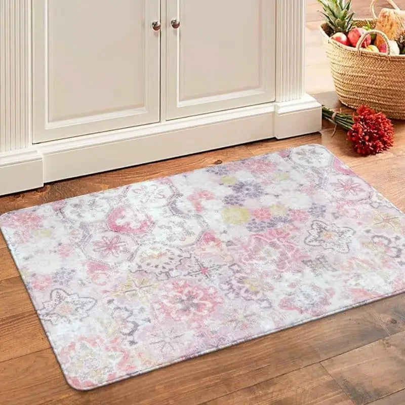 Floral Boho Floor Door Mat Non Slip Bathroom Kitchen Area Rug