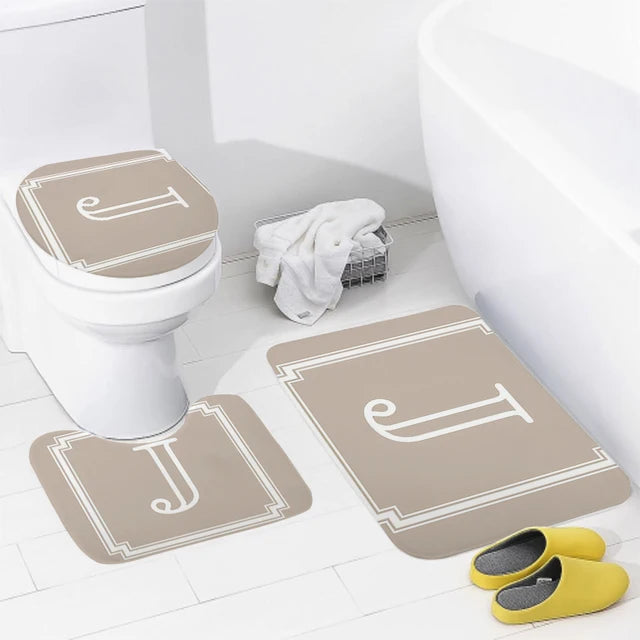 3pcs Letters and wreaths home bathroom anti-slip floor mat