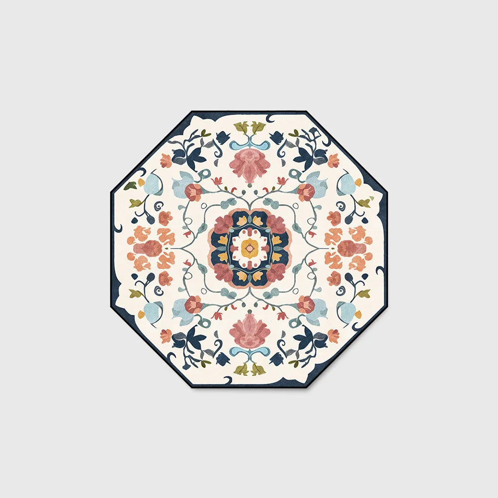 Creative Octagon Retro Elegant Rug European Pastoral Style Rug