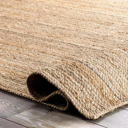 Jute Rectangle Natural Handmade Rustic Look Braided Style Rug