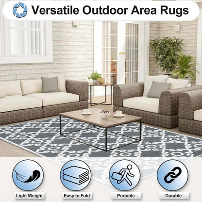 Outdoor Reversible Rug 9x12 Ft Outside Plastic Area Rug