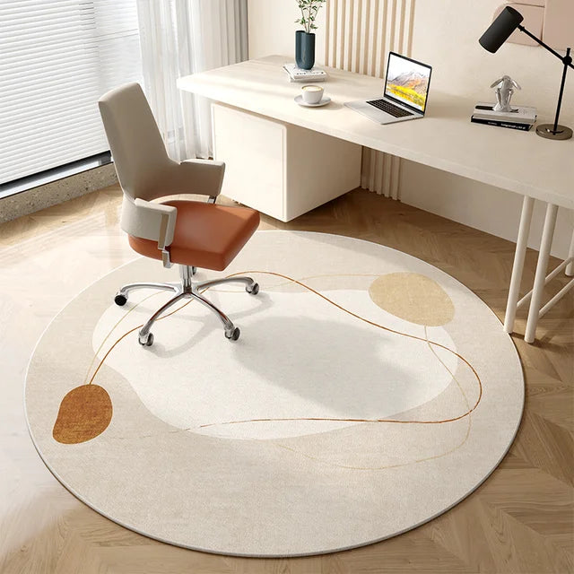 Round Study Carpet Dressing Table Desk Computer Chair Rug