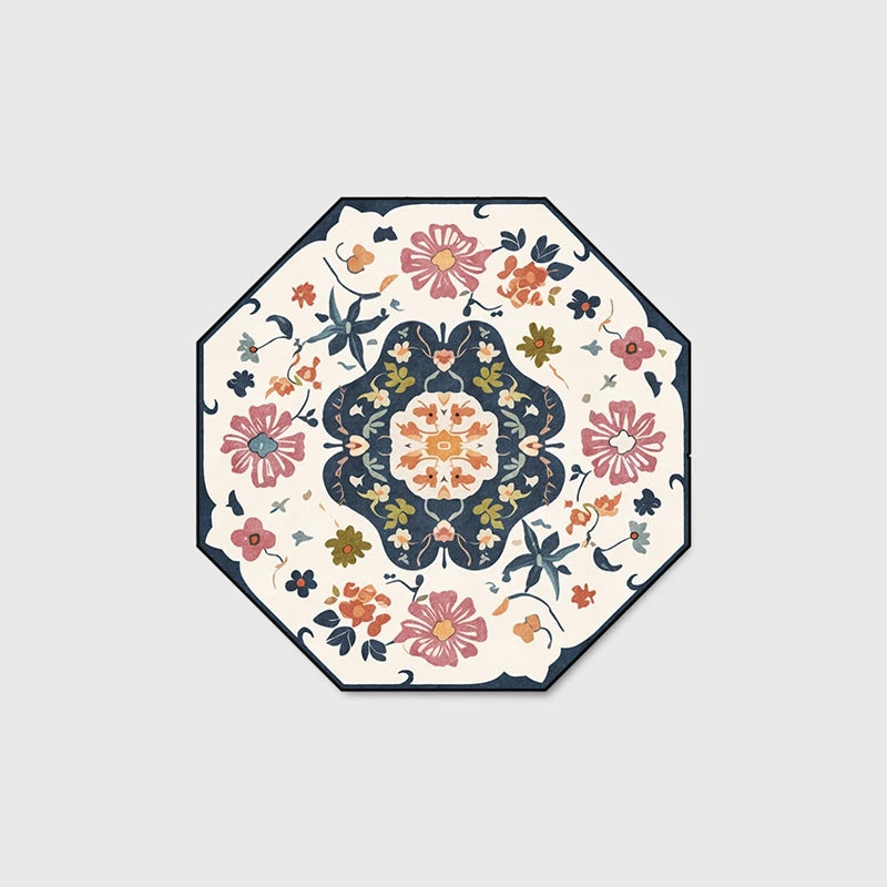 Creative Octagon Retro Elegant Rug European Pastoral Style Rug