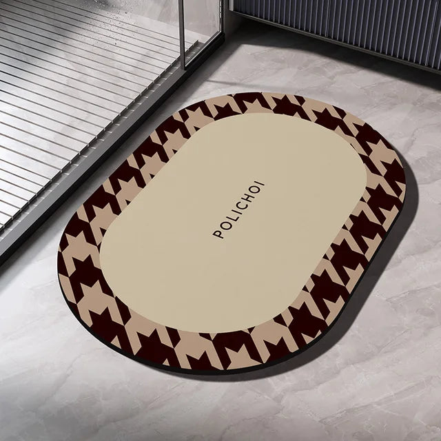 Diatomite Bath Mat Bathroom Absorbent Anti Slip Floor Mat