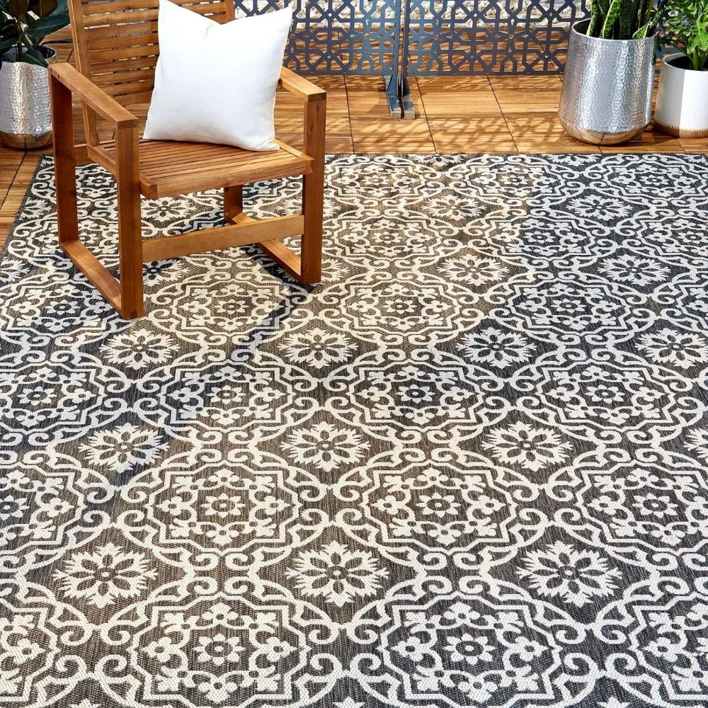 Outdoor Rug Patio Country Danica Transitional Geometric Outdoor Rug