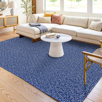 Boho 4x6 ft Washable Area Rug Natural Rubber Backed Living Room Rug