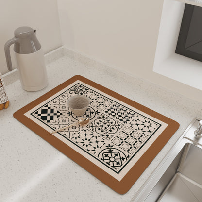 Kitchen Countertop Draining Mat – Dish Drying, Coffee Machine, Cup Mat, Absorbent & Heat Resistant