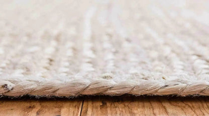 White Runner Rug 100% Natural Jute Braided Style Handmade Rug